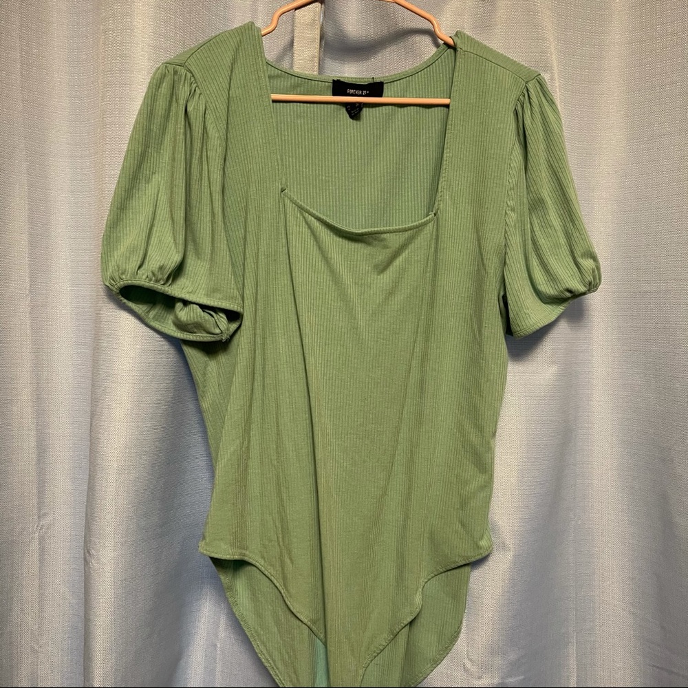 Forever 21 Plus | Green Seafoam Bodysuit buttons
